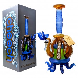 Cheech Glass - 10" You Can Never Have Too Many TenTacles Frosted Water Pipe - Black [CHE-267]
